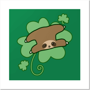 Lucky Clover Sloth Posters and Art